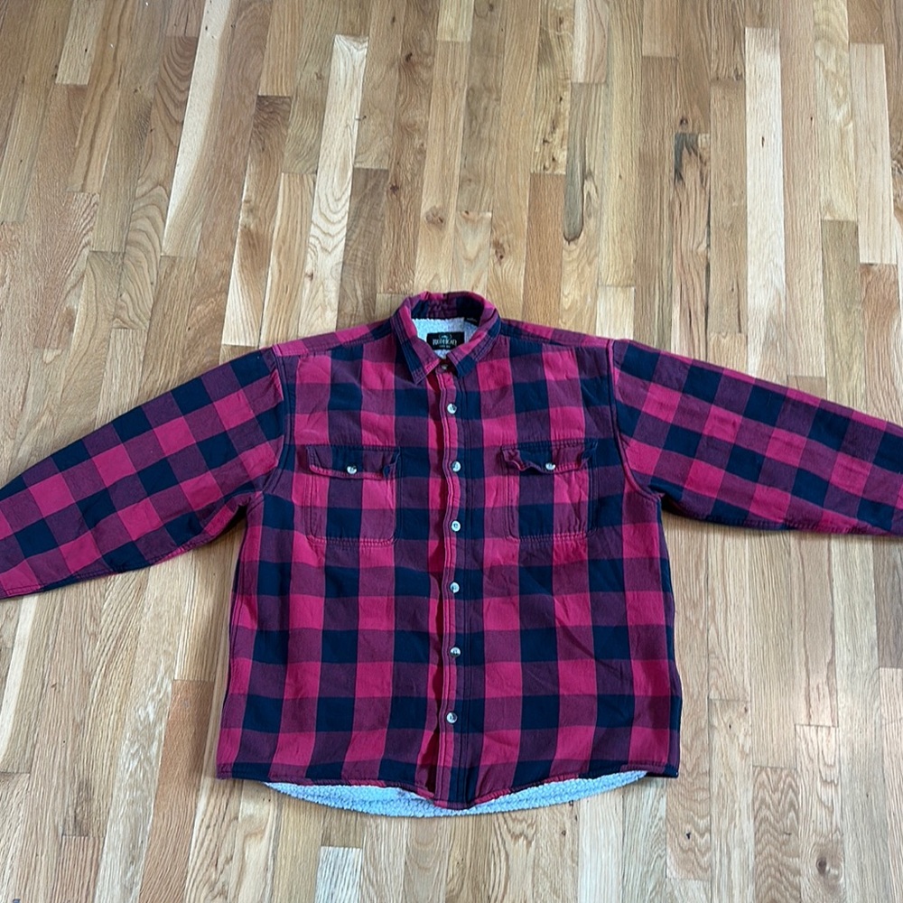 Buffalo Plaid Red and Black Casual Button‎ Down Shirt